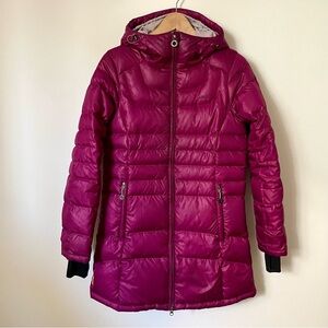 Lole Down Filled Hooded Longline Puffer Coat Jacket Magenta Size Medium